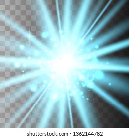 Glow light effect. Star burst with sparkles. Vector illustration.Glowing light burst explosion with transparent. Vector illustration for cool effect decoration with ray sparkles. Bright star.