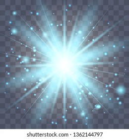 Glow light effect. Star burst with sparkles. Vector illustration.Glowing light burst explosion with transparent. Vector illustration for cool effect decoration with ray sparkles. Bright star.