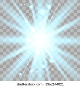 Glow light effect. Star burst with sparkles. Vector illustration.Glowing light burst explosion with transparent. Vector illustration for cool effect decoration with ray sparkles. Bright star.
