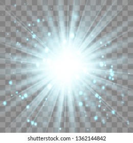 Glow light effect. Star burst with sparkles. Vector illustration.Glowing light burst explosion with transparent. Vector illustration for cool effect decoration with ray sparkles. Bright star.