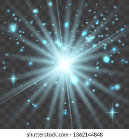 Glow light effect. Star burst with sparkles. Vector illustration.Glowing light burst explosion with transparent. Vector illustration for cool effect decoration with ray sparkles. Bright star.