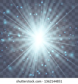 Glow light effect. Star burst with sparkles. Vector illustration.Glowing light burst explosion with transparent. Vector illustration for cool effect decoration with ray sparkles. Bright star.