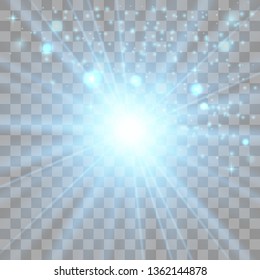 Glow light effect. Star burst with sparkles. Vector illustration.Glowing light burst explosion with transparent. Vector illustration for cool effect decoration with ray sparkles. 
