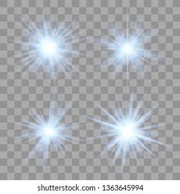 Glow light effect. Star burst with sparkles. Vector illustration.Glowing light burst explosion with transparent. Vector illustration for cool effect decoration with ray sparkles. 
