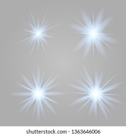 Glow light effect. Star burst with sparkles. Vector illustration.Glowing light burst explosion with transparent. Vector illustration for cool effect decoration with ray sparkles. 
