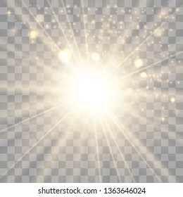 Glow light effect. Star burst with sparkles. Vector illustration.Glowing light burst explosion with transparent. Vector illustration for cool effect decoration with ray sparkles. 
