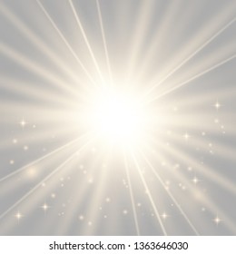 Glow light effect. Star burst with sparkles. Vector illustration.Glowing light burst explosion with transparent. Vector illustration for cool effect decoration with ray sparkles. 
