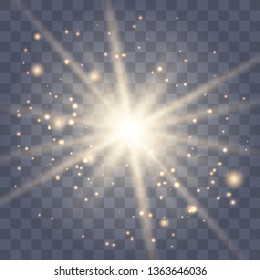 Glow light effect. Star burst with sparkles. Vector illustration.Glowing light burst explosion with transparent. Vector illustration for cool effect decoration with ray sparkles. 
