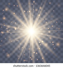 Glow light effect. Star burst with sparkles. Vector illustration.Glowing light burst explosion with transparent. Vector illustration for cool effect decoration with ray sparkles. 
