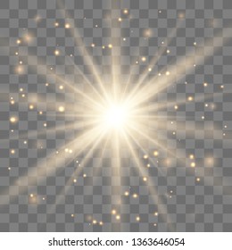Glow light effect. Star burst with sparkles. Vector illustration.Glowing light burst explosion with transparent. Vector illustration for cool effect decoration with ray sparkles. 
