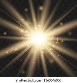Glow light effect. Star burst with sparkles. Vector illustration.Glowing light burst explosion with transparent. Vector illustration for cool effect decoration with ray sparkles. 
