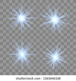 Glow light effect. Star burst with sparkles. Vector illustration.Glowing light burst explosion with transparent. Vector illustration for cool effect decoration with ray sparkles. 
