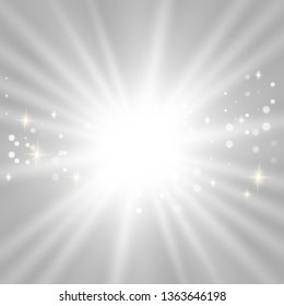 Glow light effect. Star burst with sparkles. Vector illustration.Glowing light burst explosion with transparent. Vector illustration for cool effect decoration with ray sparkles. Bright star.