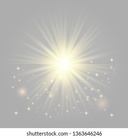 Glow light effect. Star burst with sparkles. Vector illustration.Glowing light burst explosion with transparent. Vector illustration for cool effect decoration with ray sparkles. Bright star.