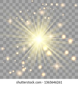 Glow light effect. Star burst with sparkles. Vector illustration.Glowing light burst explosion with transparent. Vector illustration for cool effect decoration with ray sparkles. Bright star.