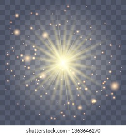Glow light effect. Star burst with sparkles. Vector illustration.Glowing light burst explosion with transparent. Vector illustration for cool effect decoration with ray sparkles. Bright star.