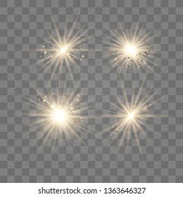 Glow light effect. Star burst with sparkles. Vector illustration.Glowing light burst explosion with transparent. Vector illustration for cool effect decoration with ray sparkles. Bright star.