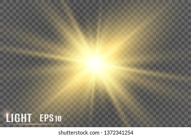 Glow light effect. Star burst with sparkles.Sun. Vector illustration