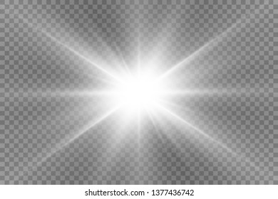Glow light effect. Star burst with sparkles.Sun. Vector illustration