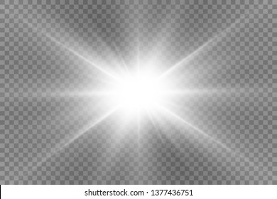Glow light effect. Star burst with sparkles.Sun. Vector illustration