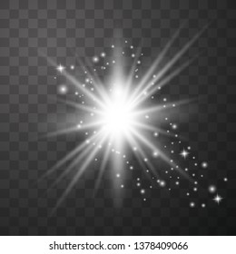 Glow light effect. Star burst with sparkles. dust. Vector illustration eps 10. 