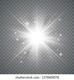 Glow light effect. Star burst with sparkles. dust. Vector illustration eps 10. 