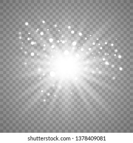 Glow light effect. Star burst with sparkles. dust. Vector illustration eps 10. 