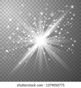 Glow light effect. Star burst with sparkles. dust. Vector illustration eps 10. 