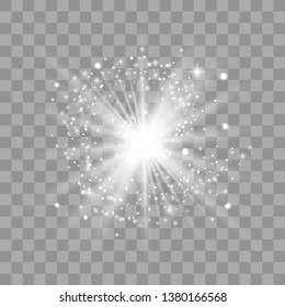 Glow light effect. Star burst with sparkles. dust. Vector illustration eps 10. 