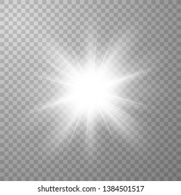Glow light effect. Star burst with sparkles. Vector illustration eps 10.
