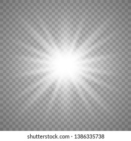 Glow light effect. Star burst with sparkles. Vector illustration eps 10.