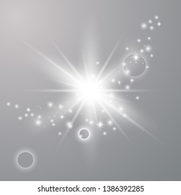 Glow light effect. Star burst with sparkles. Vector illustrator eps 10.