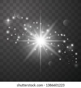 Glow light effect. Star burst with sparkles. Vector illustrator eps 10.