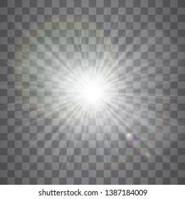 Glow light effect. Star burst with sparkles. Sun. Vector illustration.