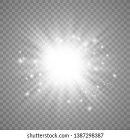 Glow light effect. Star burst with sparkles. Vector illustrator eps 10.