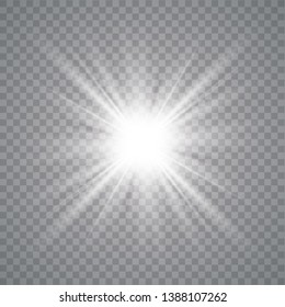 Glow light effect. Star burst with sparkles. Vector illustration eps 10.
