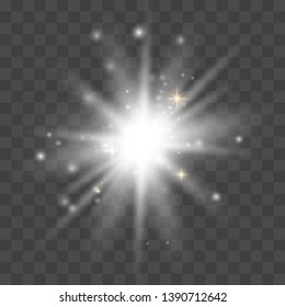 Glow light effect. Star burst with sparkles. Vector illustration eps 10.