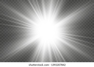 Glow light effect. Star burst with sparkles.Sun. Vector illustration