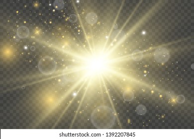 Glow light effect. Star burst with sparkles.Sun. Vector illustration