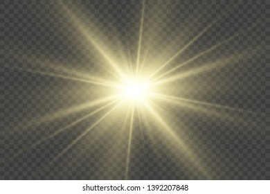 Glow light effect. Star burst with sparkles.Sun. Vector illustration