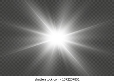 Glow light effect. Star burst with sparkles.Sun. Vector illustration