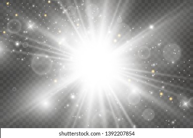 Glow light effect. Star burst with sparkles.Sun. Vector illustration