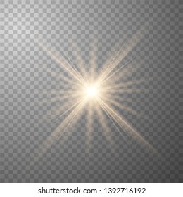 Glow light effect. Star burst with sparkles. Vector illustration eps 10.