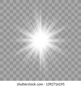 Glow light effect. Star burst with sparkles. Vector illustration eps 10.