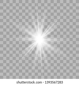 Glow light effect. Star burst with sparkles. Vector illustration eps 10.