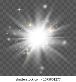 Glow light effect. Star burst with sparkles. Vector illustration eps 10.