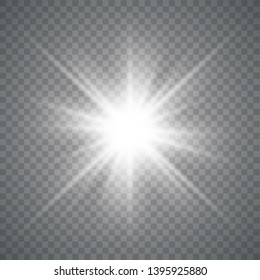 Glow light effect. Star burst with sparkles. Vector illustration eps 10.