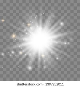 Glow light effect. Star burst with sparkles. Vector illustration eps 10.