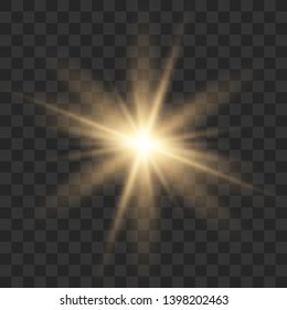 Glow light effect. Star burst with sparkles. Sun. Vector illustration eps 10 - Shutterstock ID 1398202463