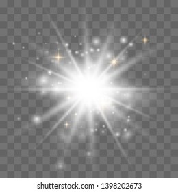 Glow light effect. Star burst with sparkles. Vector illustration eps 10.
